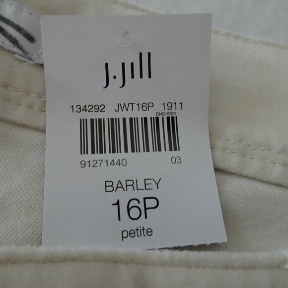 J. Jill Brushed Cotton Pants Women's Petite Size 16 Off White Soft Cropped - Picture 7 of 9